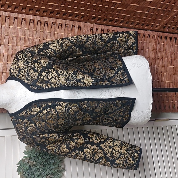 Old Navy open front jacket XS  Black and Gold - Picture 3 of 10